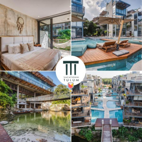 Classy 1BR on Private Cenote Big Gym Roof Pool